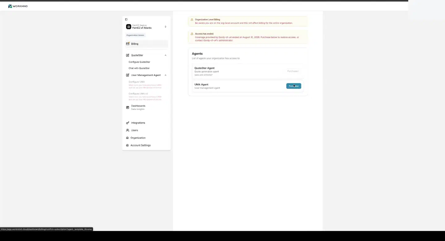 Add UMA to the WorkMind account