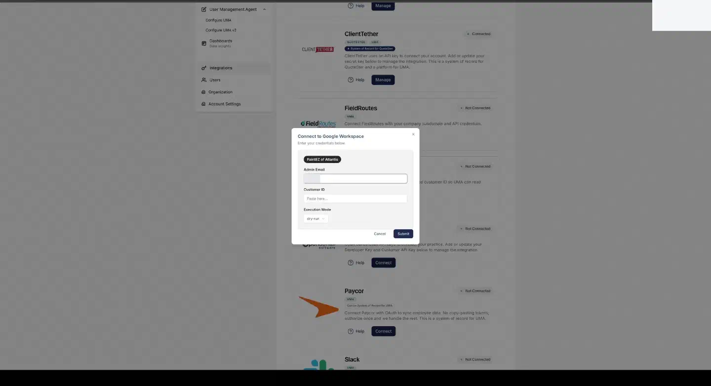 Open additional integrations in WorkMind