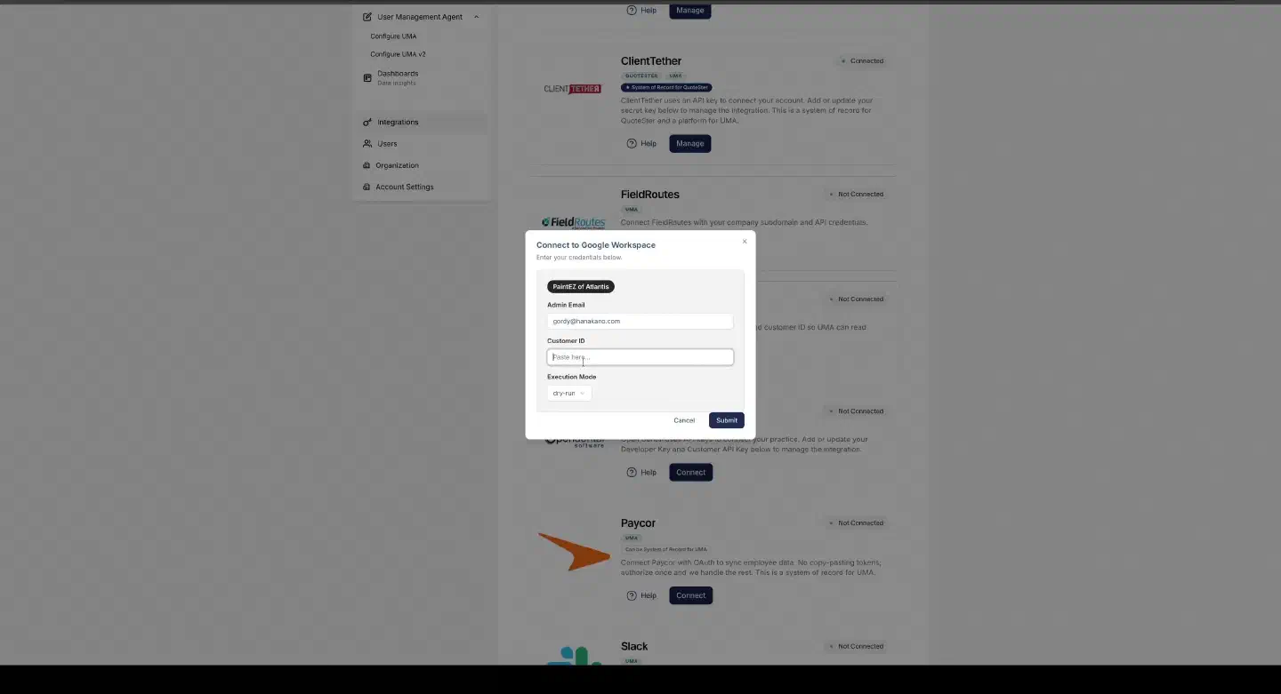 Connect Google Workspace in WorkMind