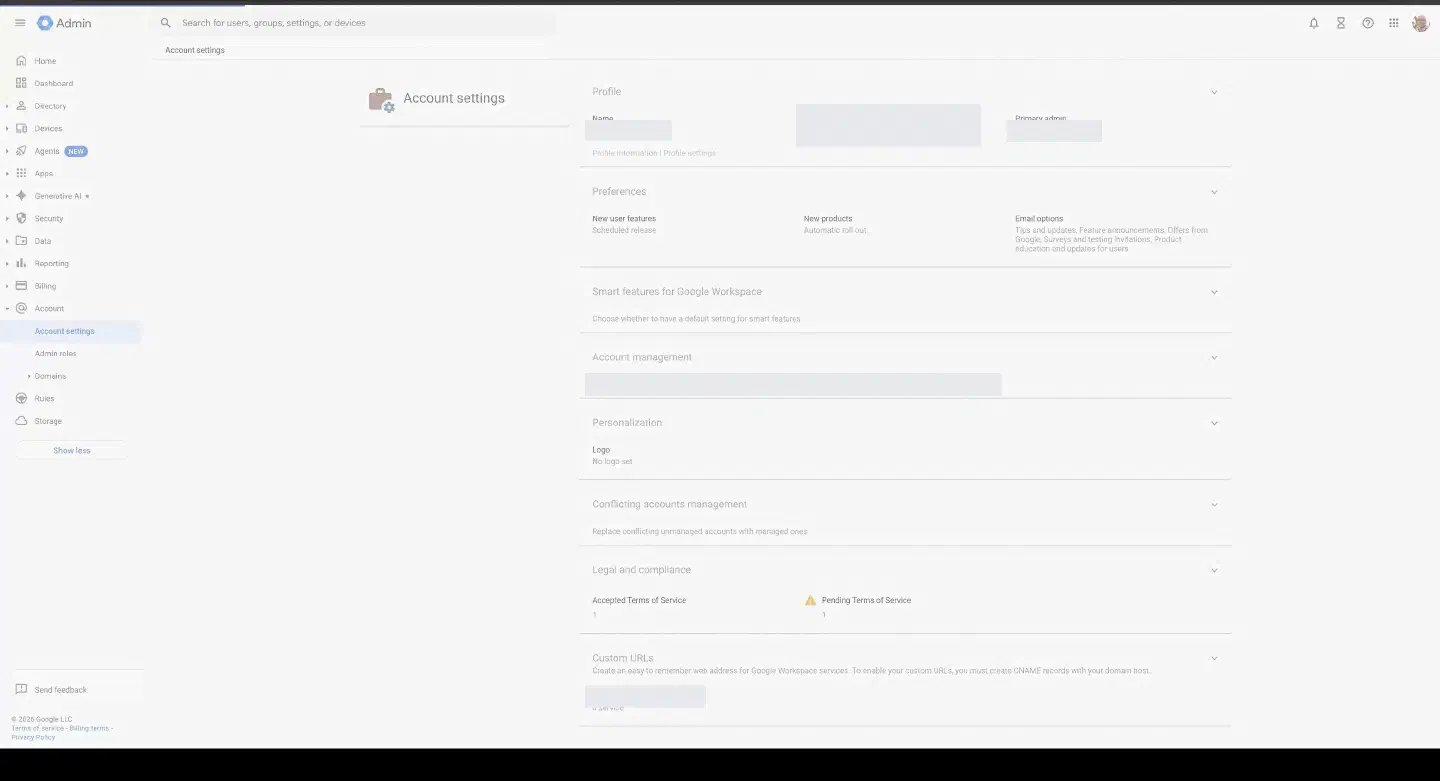 Find the Google Workspace Customer ID