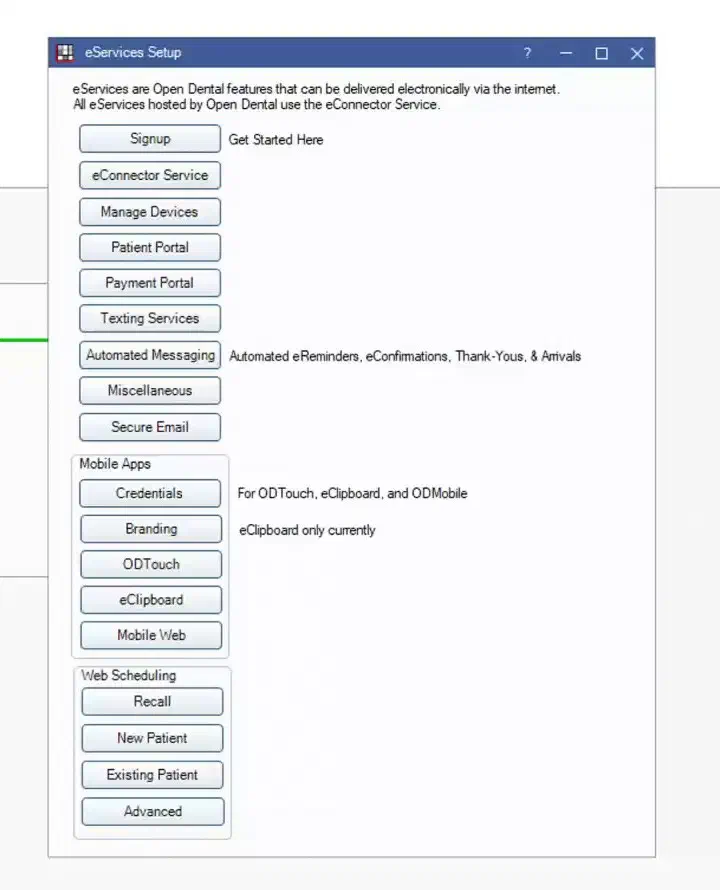 Open the eConnector Service settings