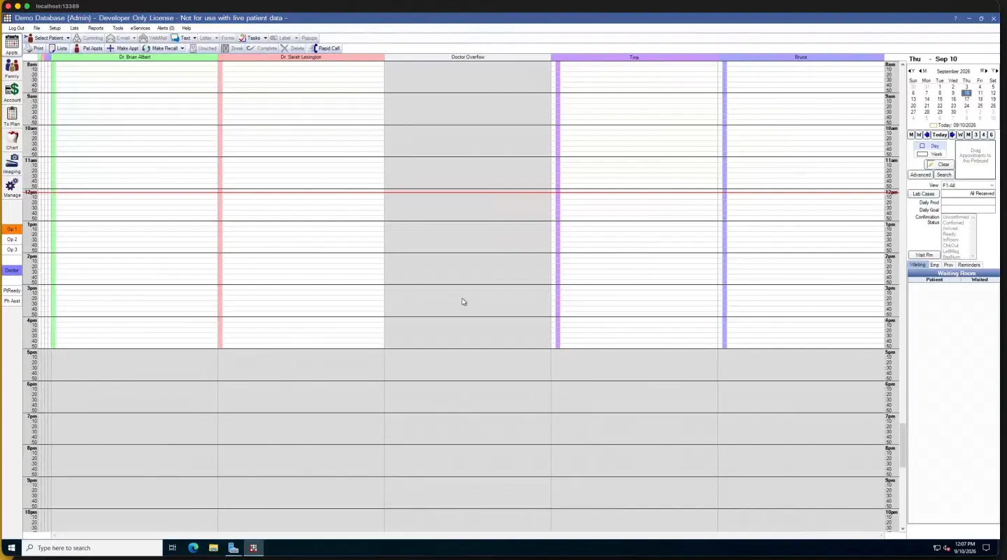 Open the Open Dental desktop application