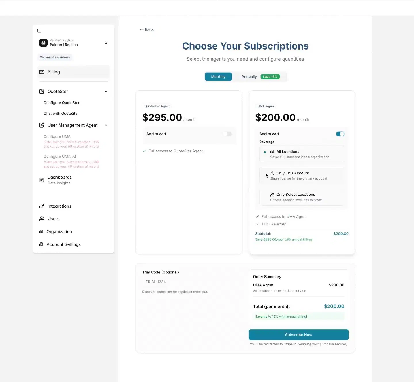 Add UMA from WorkMind Billing