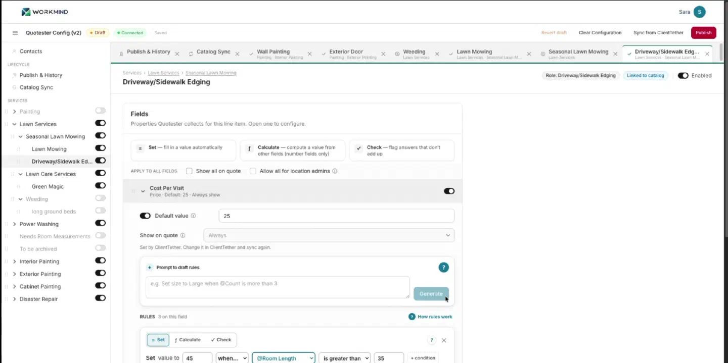 Configure default field values