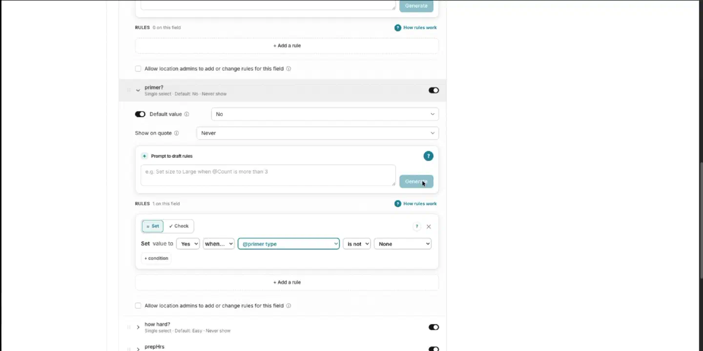 Enter complex rules manually