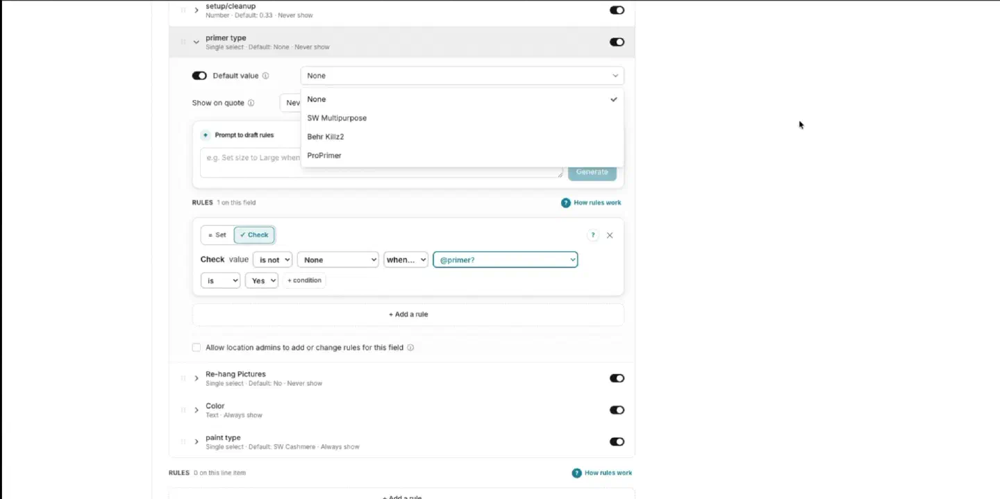 Let the estimator choose a valid primer option