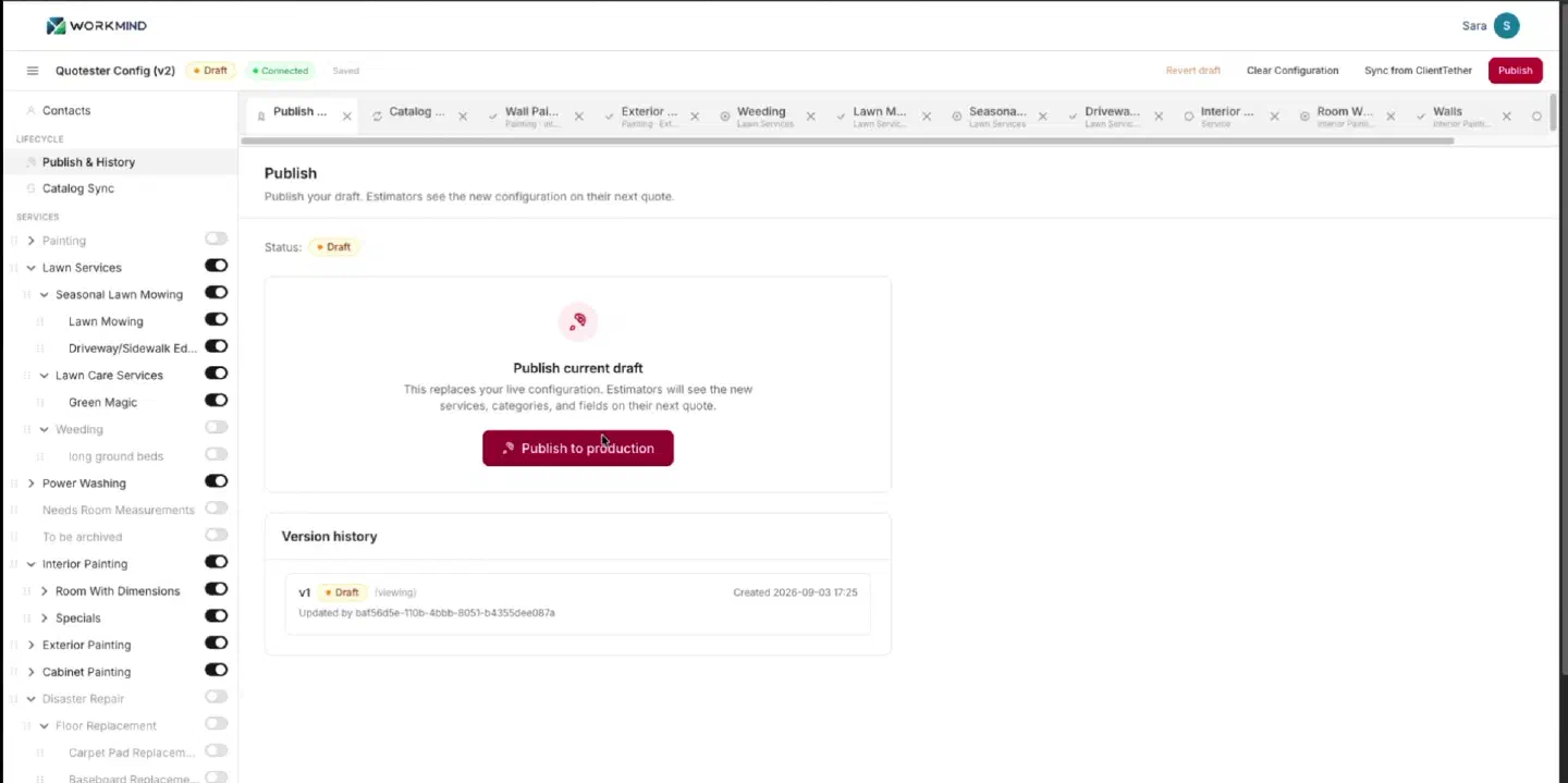 Publish the configuration