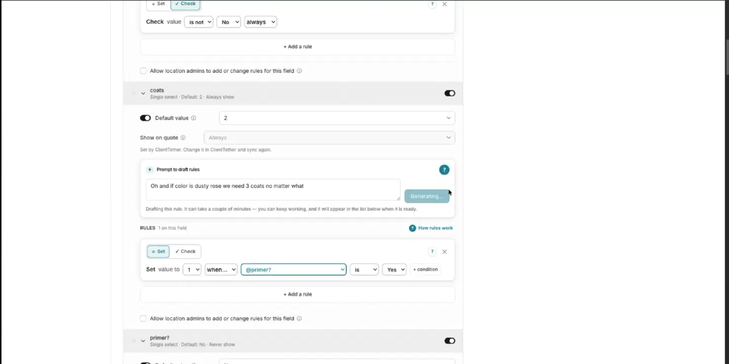 Review the generated rule prompt