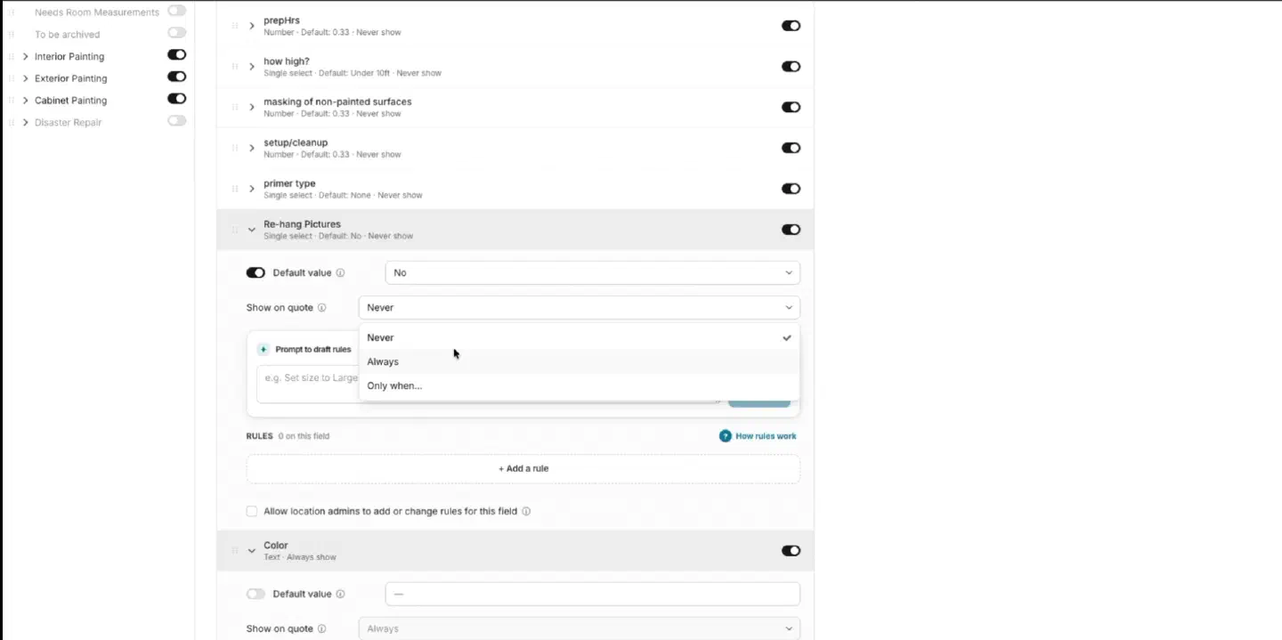 Choose quote visibility