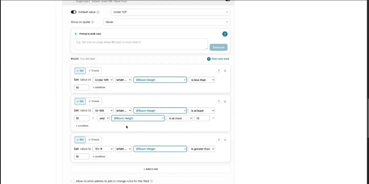 Use multiple rules for pricing tiers