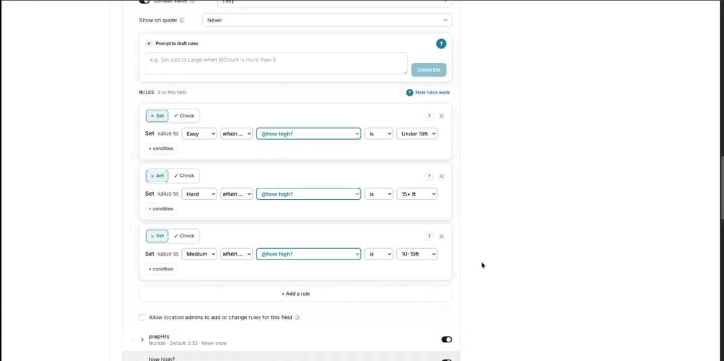 Build rules from typed logic