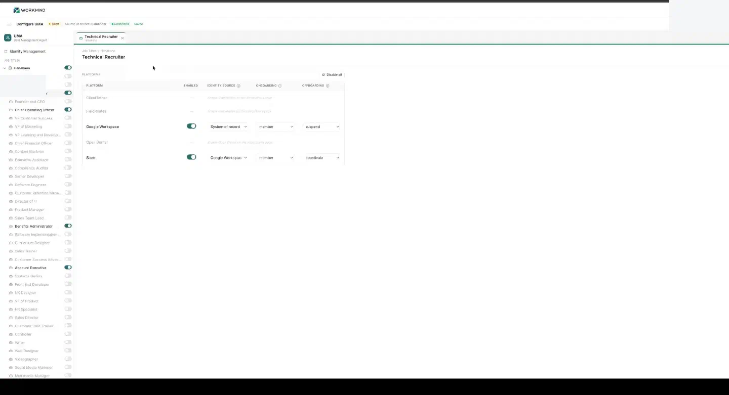 Set role access and offboarding behavior