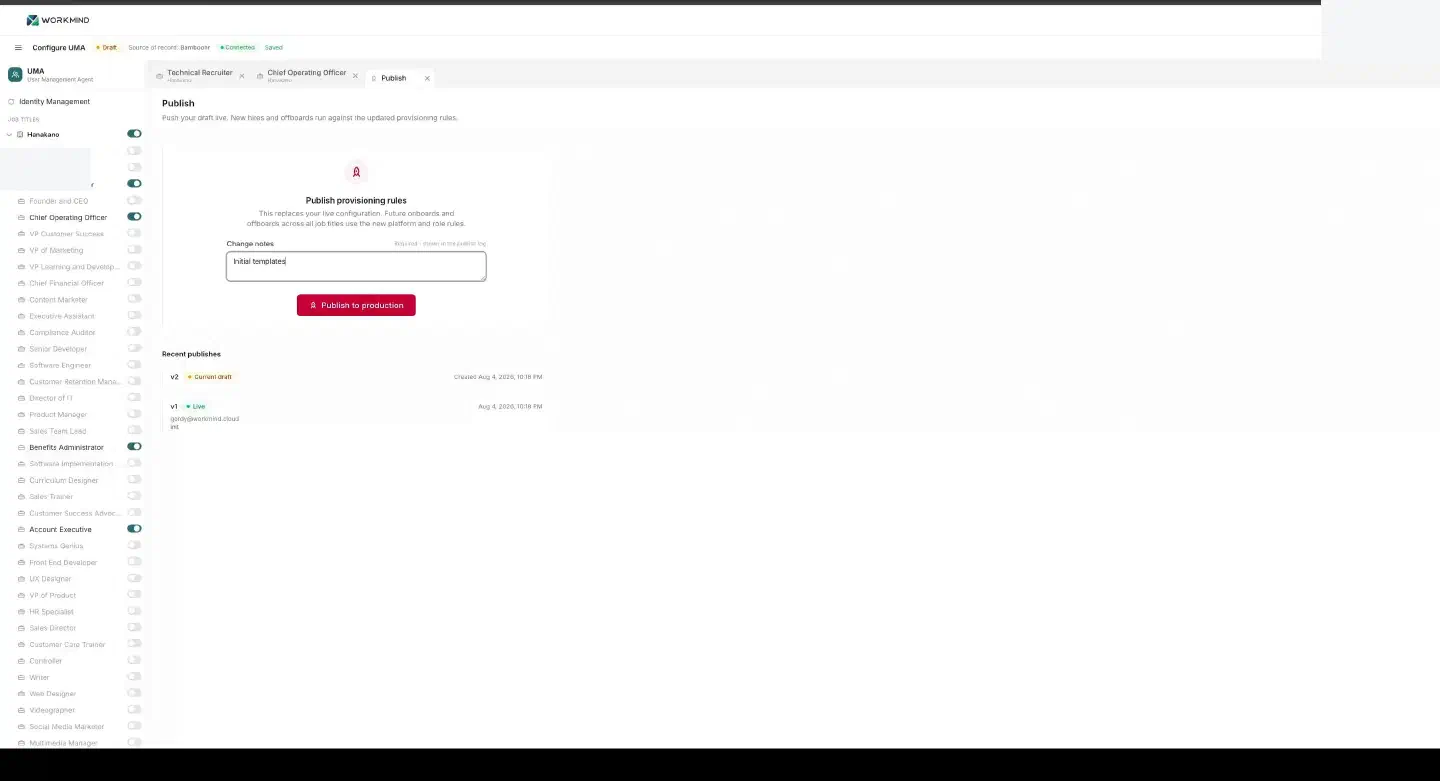 Publish UMA role permissions